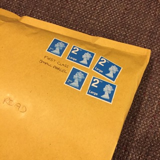 Parcel with stamps